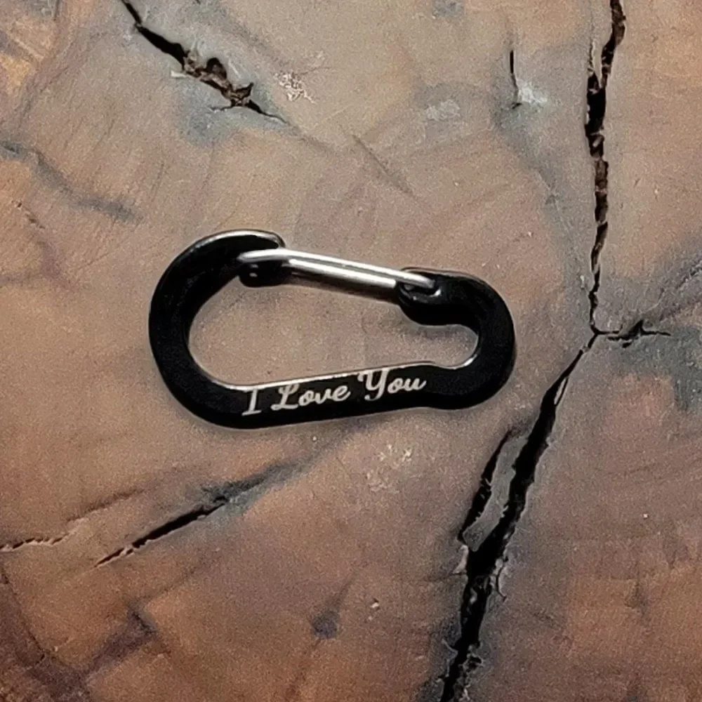 Personalized Engraved Carabiner Key Pear Shaped With Snap Hook